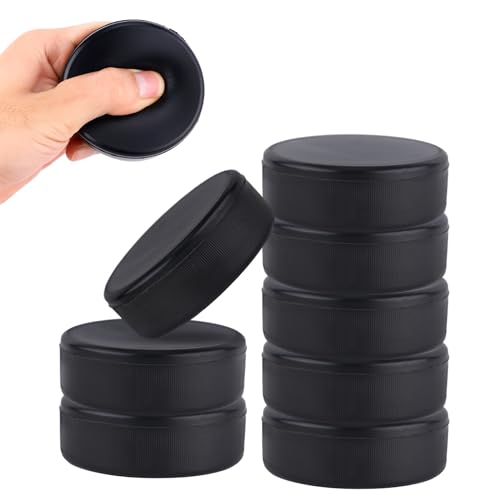 PEUTIER 8pcs Ice Hockey Pucks, Diameter 3 Inch/Thickness 1 Inch Lightweight Non-Rubber Soft Foam Hockey Pucks for Practice and Classic Training Indoor(Black)