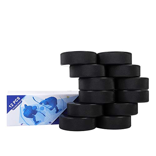 Golden Sport Ice Hockey Pucks, 12pcs, Official Regulation, for Practicing and Classic Training, Diameter 3