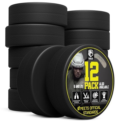 EAGLES Ice Hockey Pucks | High Grade Pucks Official Regulation Weight & Size for Practice & Classic Training - 6 oz Diameter 3