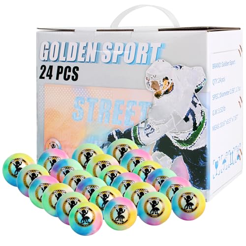 Street Hockey Balls - Official Outdoor Roller Balls for Indoor Games, Ideal for Sports Enthusiasts 24 Pack(Cloud Coloured)
